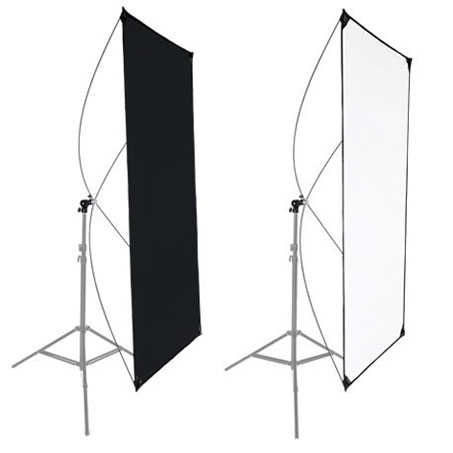 Reflektorpanel 2in1 90x180cm schwarz/weiss inkl. Stativ